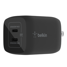 Dual USB-C GaN Wall Charger with PPS 65W